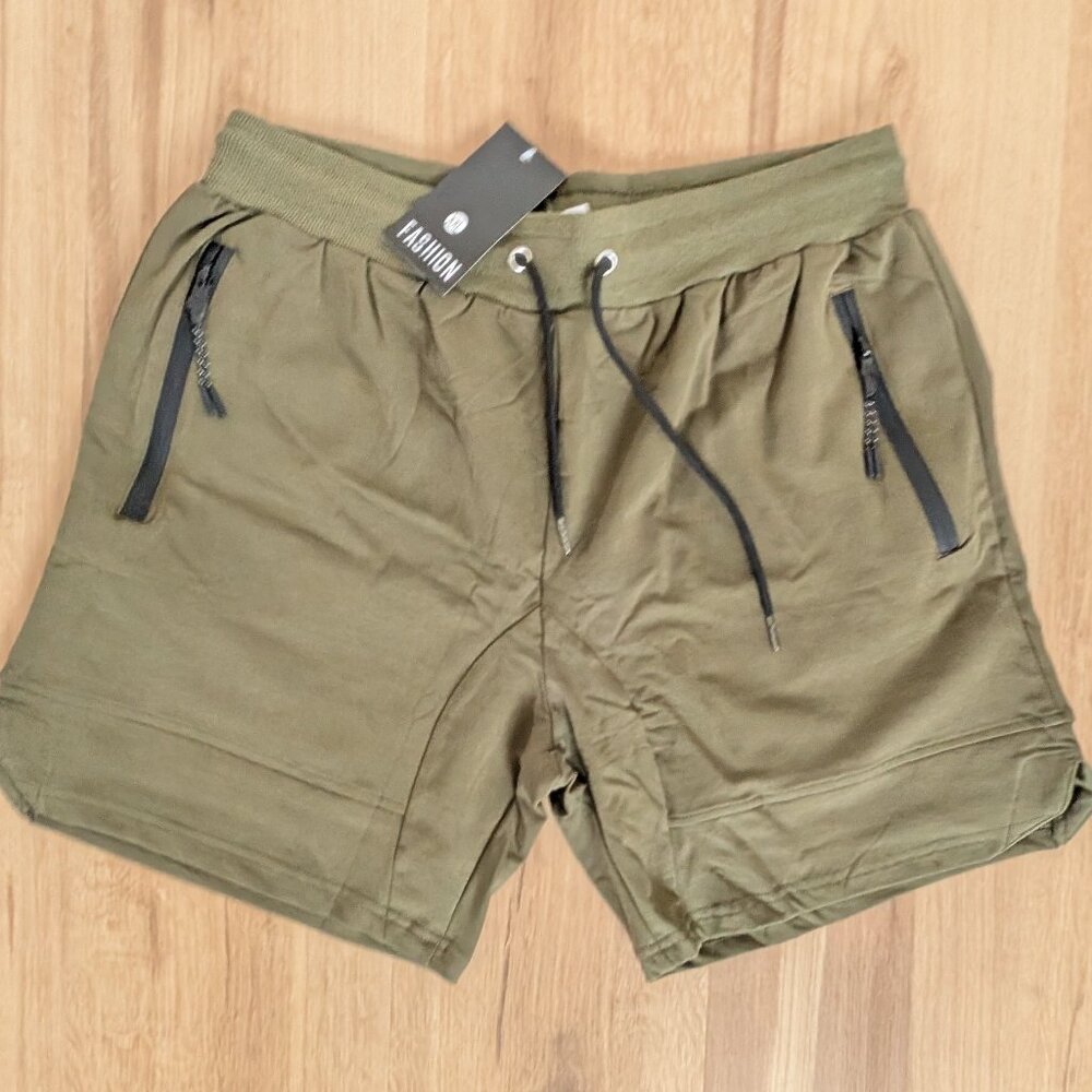 NWT Men’s Olive Green Athletic Shorts XXL (34" Waist, 9.5" Inseam)